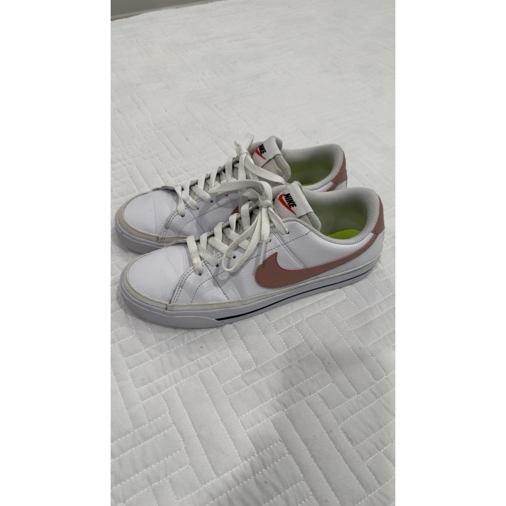 Nike‎ Court Legacy White Rose Gold Leather Sneakers DH3161-103 Womens 8.5